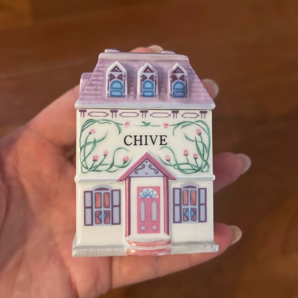 LENOX SPICE VILLAGE Vintage 1989 Chive Spice Jar Never Used